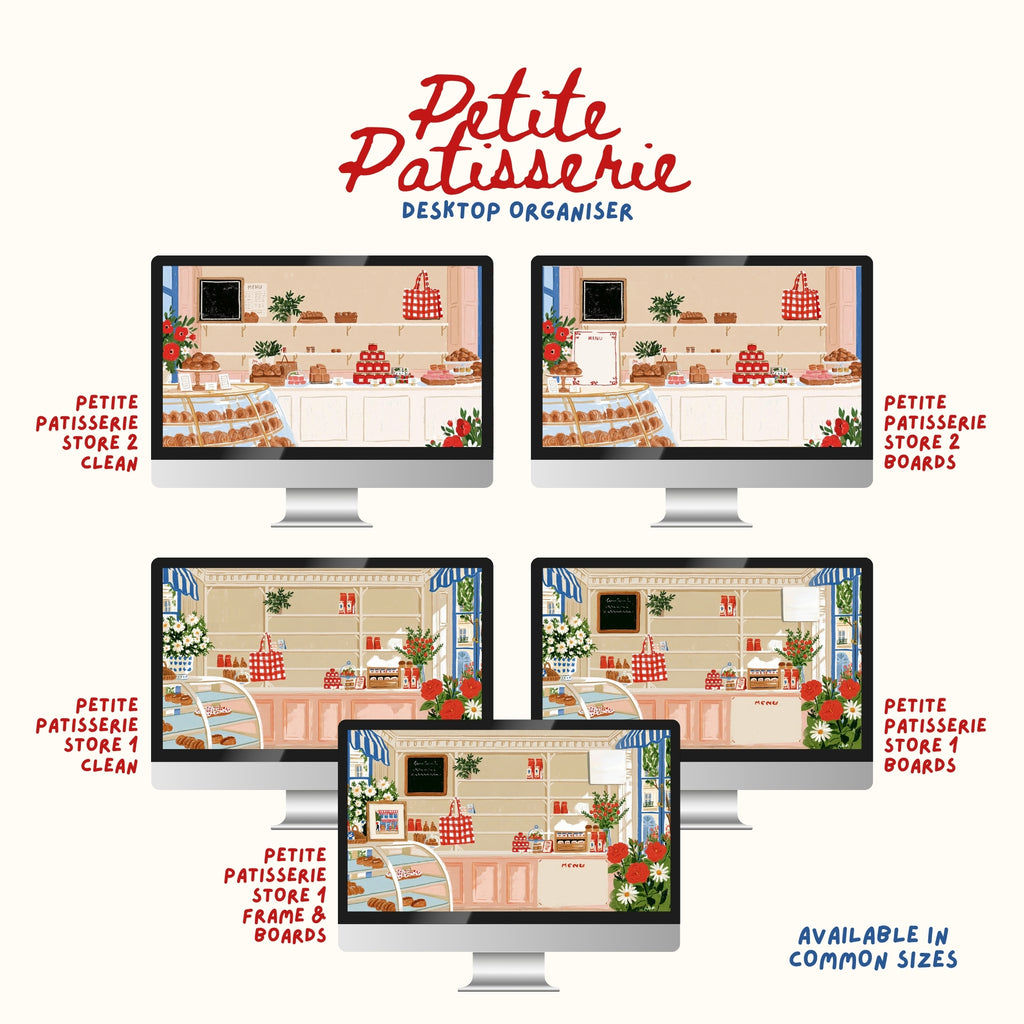 Petite Patisserie Desktop Organiser | 99 Icons + 5 Wallpapers