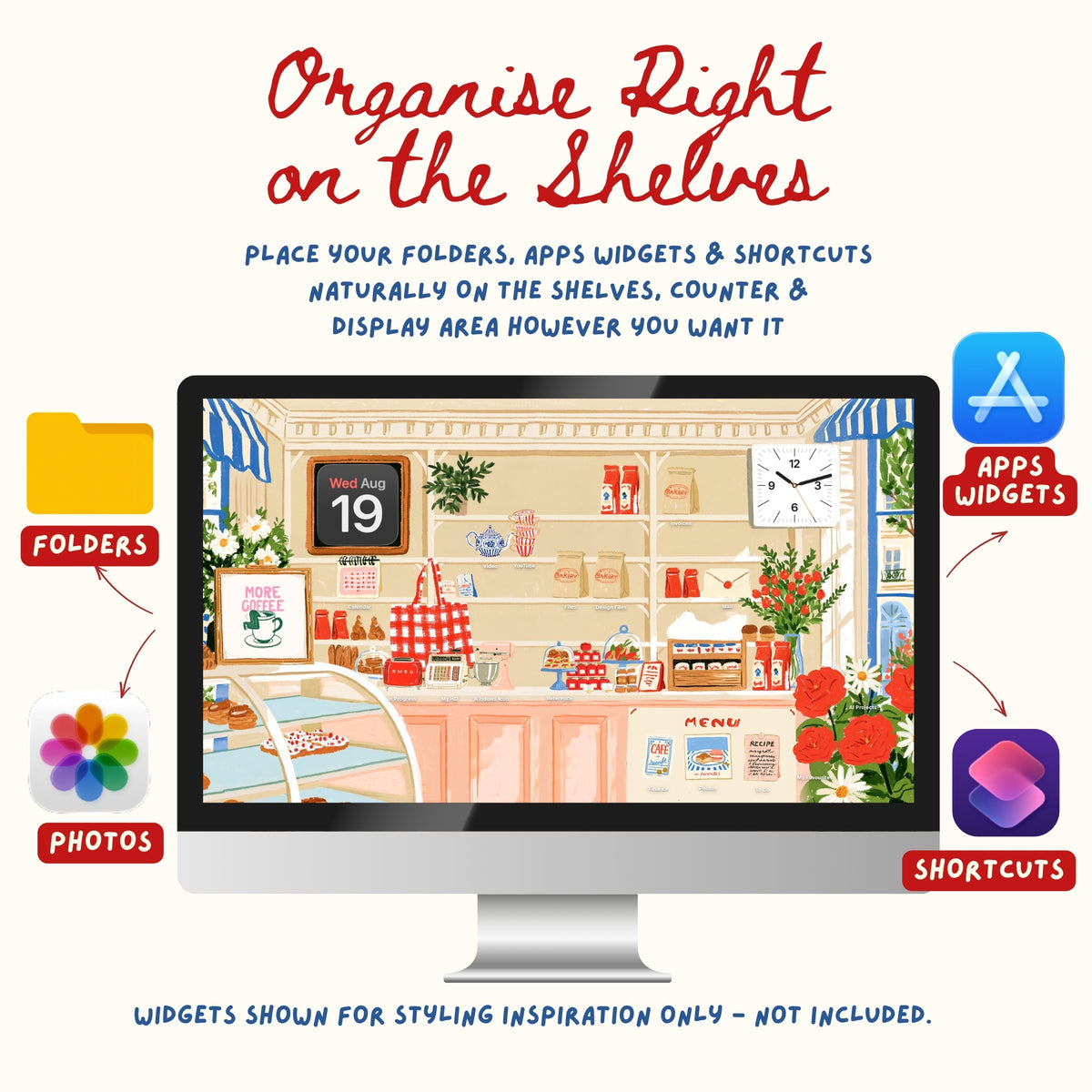 Petite Patisserie Desktop Organiser | 99 Icons + 5 Wallpapers