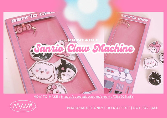 FREE | Sanrio Claw Machine Paper Printable | Personal Use only